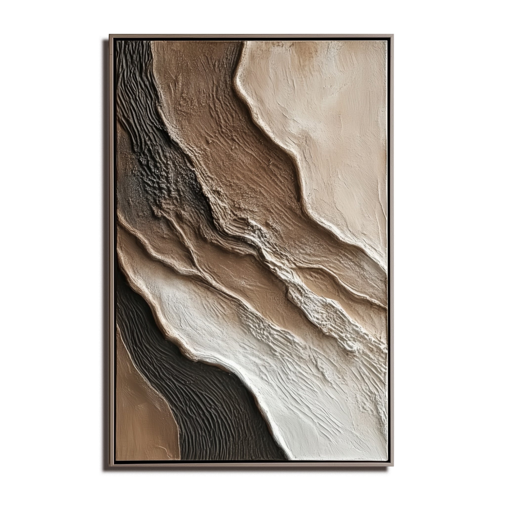 "Resilient Pulse" – Modern Sculptural Impasto Rose | Moody Master Suite Statement Art