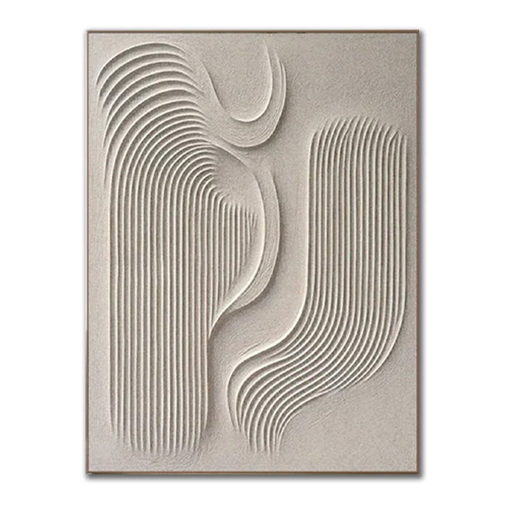 "Zen Echo" – Minimalist 3D Relief Rhythmic Textured Art | Contemporary Master Bedroom Decor