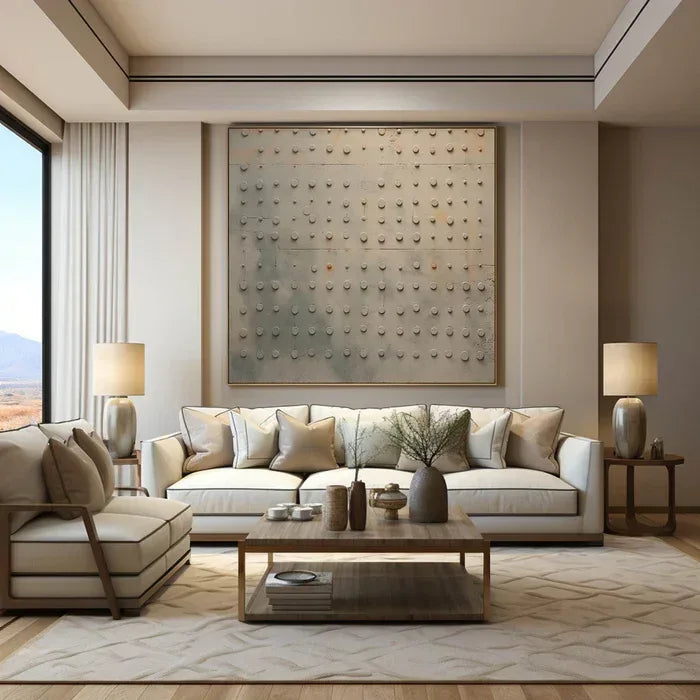 "Industrial Echo" – Minimalist 3D Relief Grid Art | Sophisticated Architectural Wall Decor