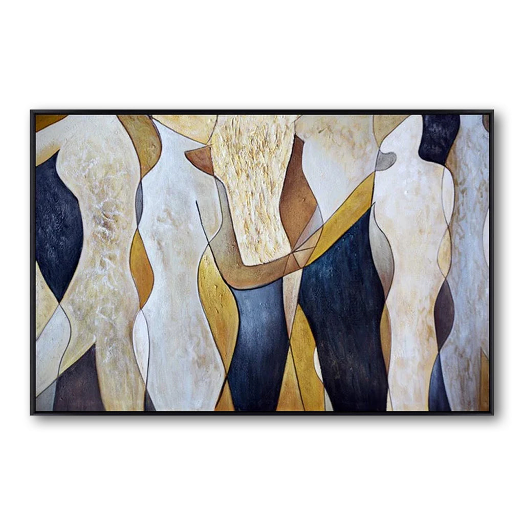 "Soul Harmony" – Modern Abstract Figurative Earth Tone Acrylic Painting | Sophisticated Hallway Statement Art