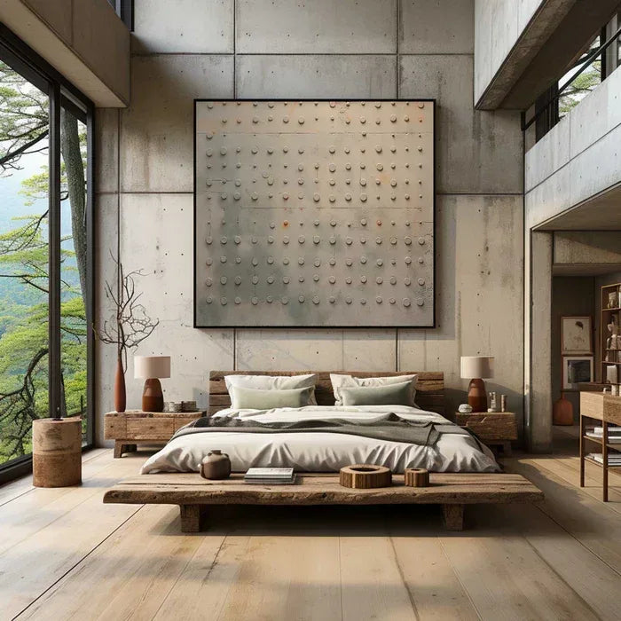 "Industrial Echo" – Minimalist 3D Relief Grid Art | Sophisticated Architectural Wall Decor