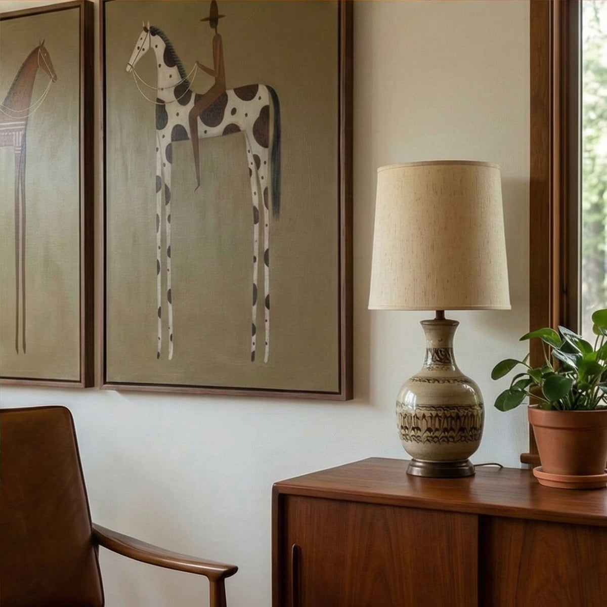 "Silent Journey" - Modern Heavy Impasto Abstract Artwork | Beige & Golden Palette Knife Painting | Luxury Two-Panel Vertical Wall Art #YK 1604