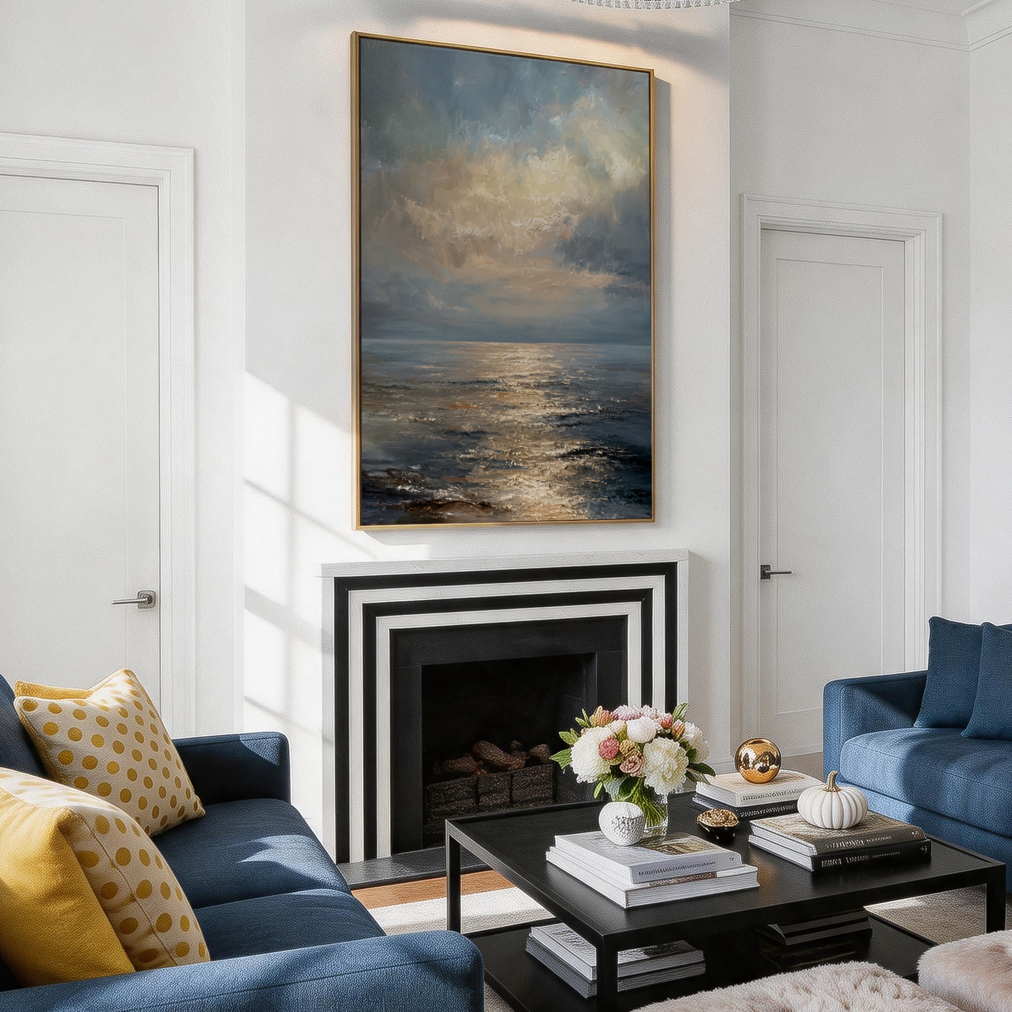 "Luminous Calm" – Tonalist Atmospheric Seascape Canvas Art | Serene Bedroom Wall Decor
