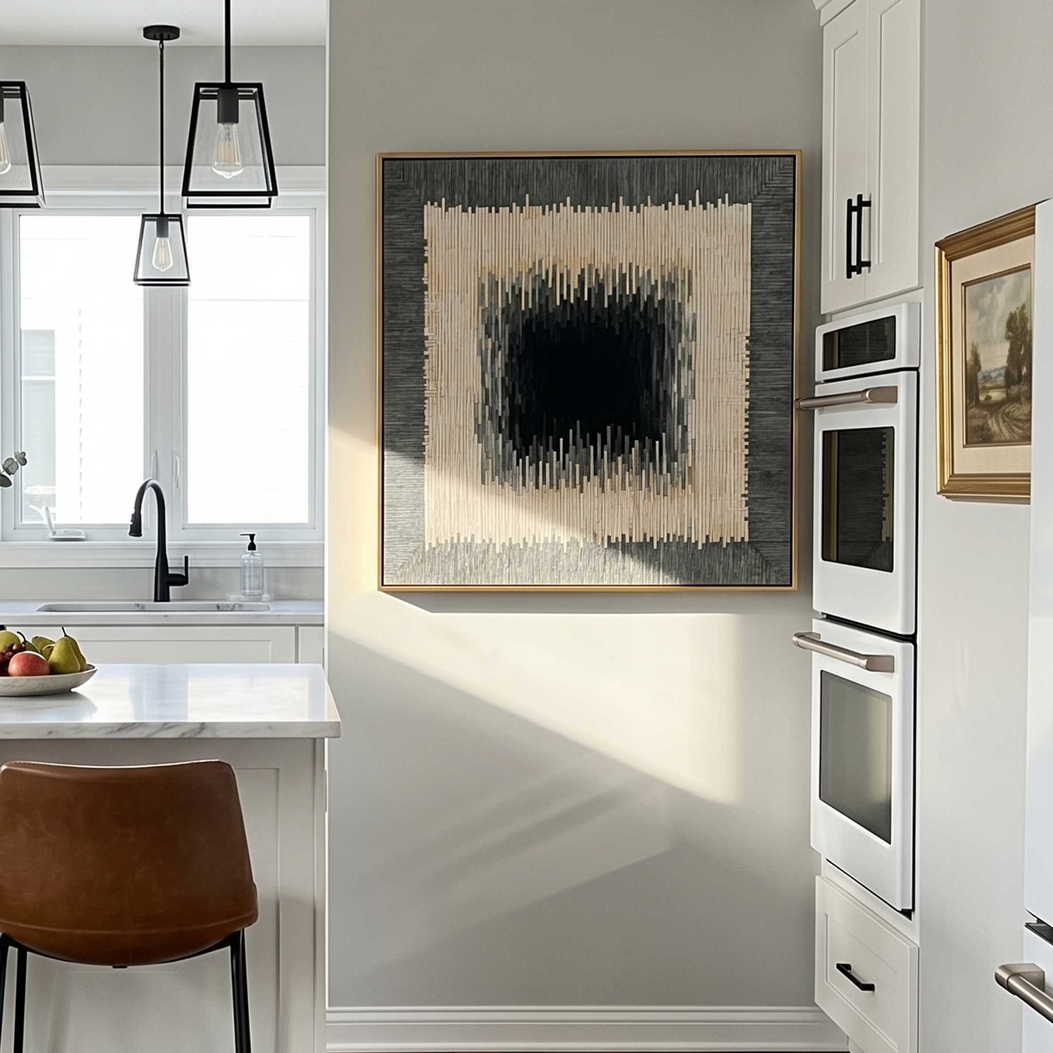 "Centrifugal Rhythm" – Tactile Neutral-Tone Abstract Art | Grayscale Gradient Tiled Wall Decor | Contemporary Square Statement Piece# PT 016