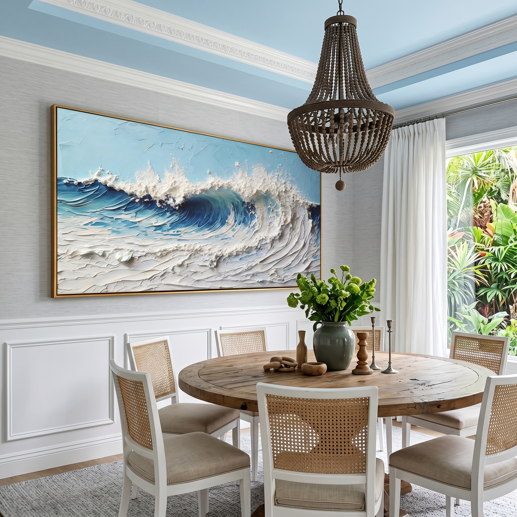 "Summer Tide" – Modern Textured Impasto Beach Seascape | Vibrant Coastal Living Room Wall Art