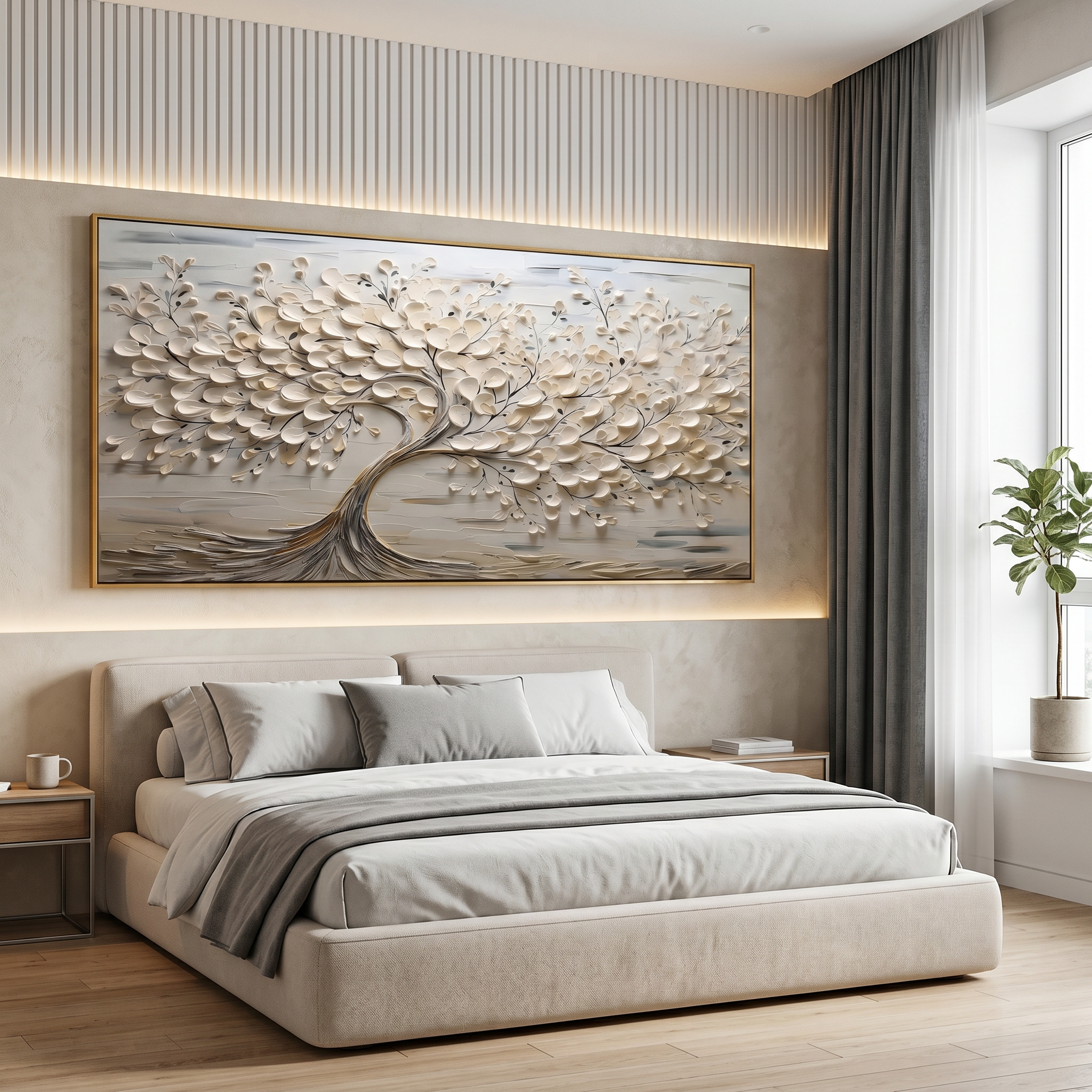 "Joyful Burst" – Modern 3D Impasto Abstract Petal Painting | Vibrant Horizontal Living Room Wall Art