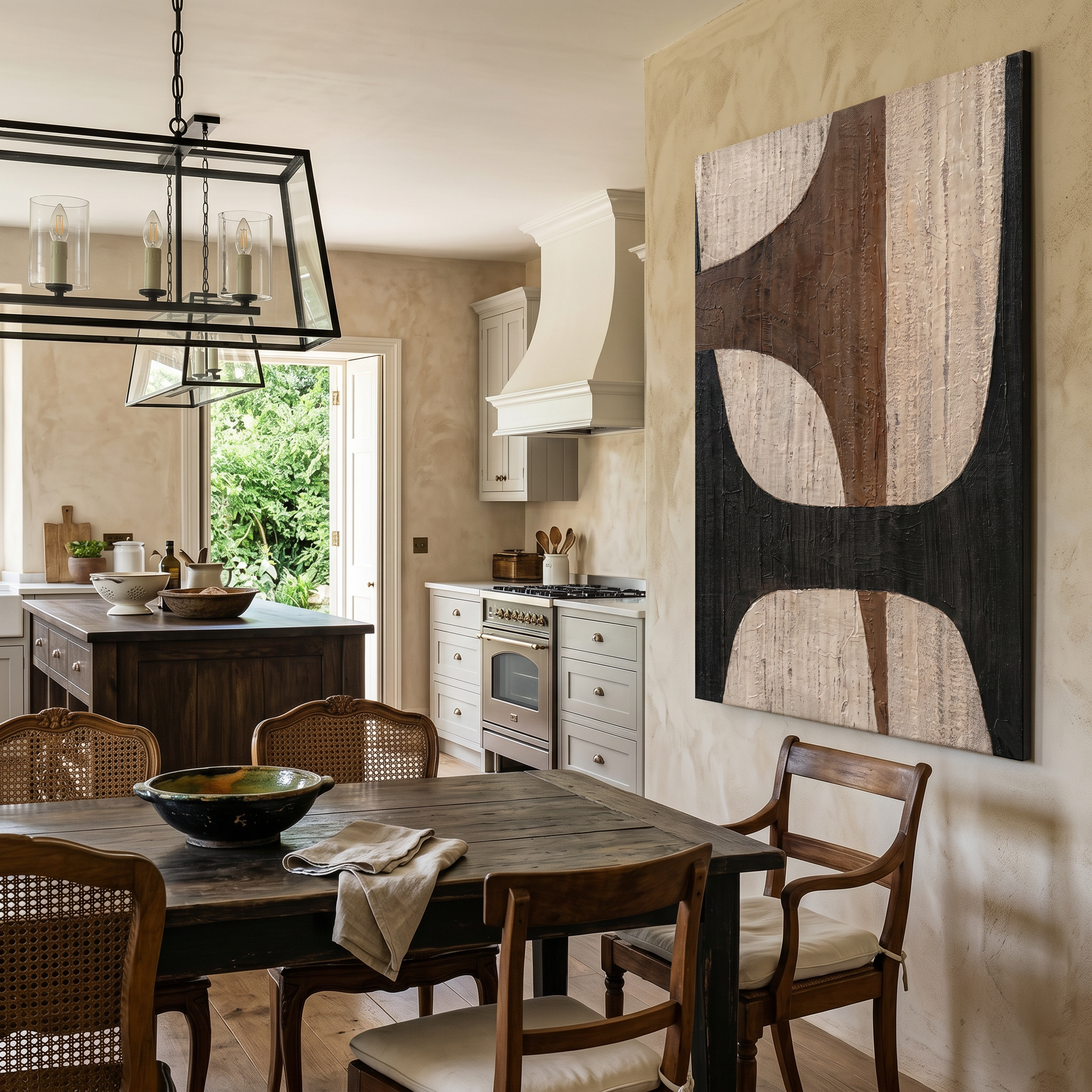 "Organic Totem" – Mid-Century Modern Biomorphic Earth Tone Abstract | Sophisticated Study Statement Art