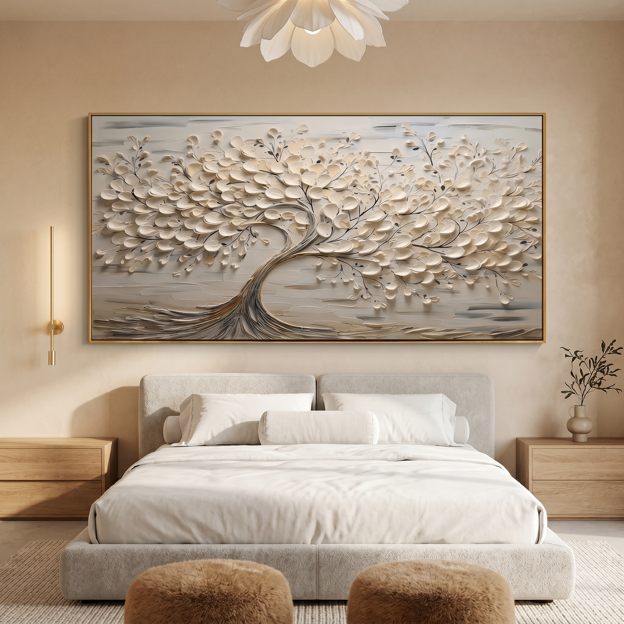 "Joyful Burst" – Modern 3D Impasto Abstract Petal Painting | Vibrant Horizontal Living Room Wall Art