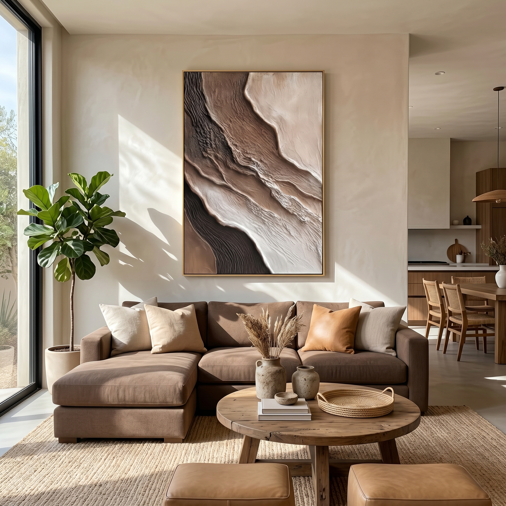 "Resilient Pulse" – Modern Sculptural Impasto Rose | Moody Master Suite Statement Art