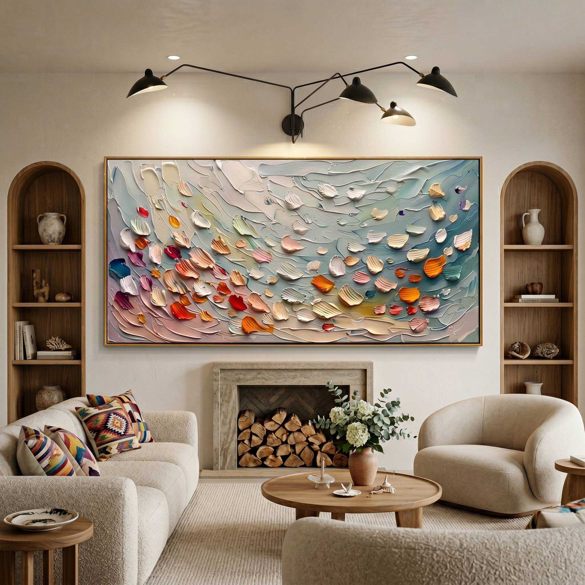 "Ancient Rhythm" – Heavy Impasto Earth-Tone Abstract Painting | Modern Dining Room Statement Art