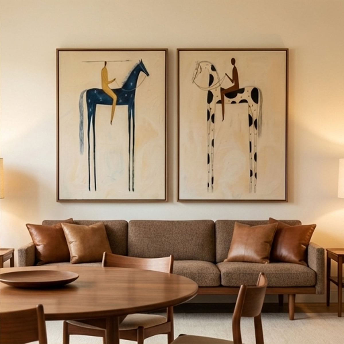 "Twin Nocturnes" - Modern Heavy Impasto Abstract Artwork | Golden Palette Knife Painting | Luxury Two-Panel Vertical Wall Art #YK 1607