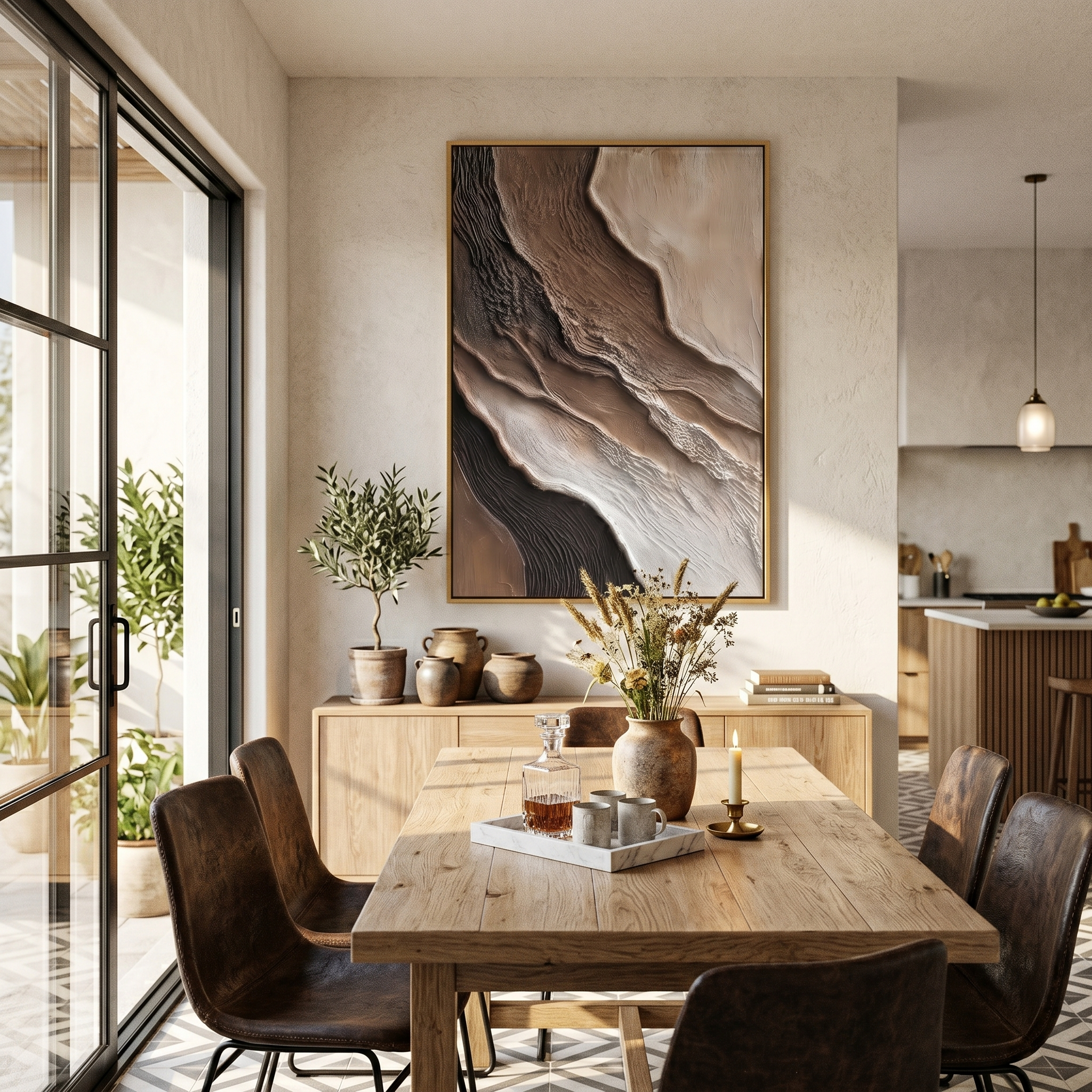 "Resilient Pulse" – Modern Sculptural Impasto Rose | Moody Master Suite Statement Art