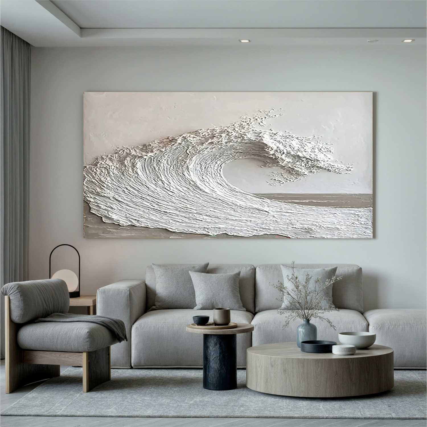 "Sand Shore" - 3D Heavy Impasto Plaster Relief | Beige Plaster Texture Statement Art