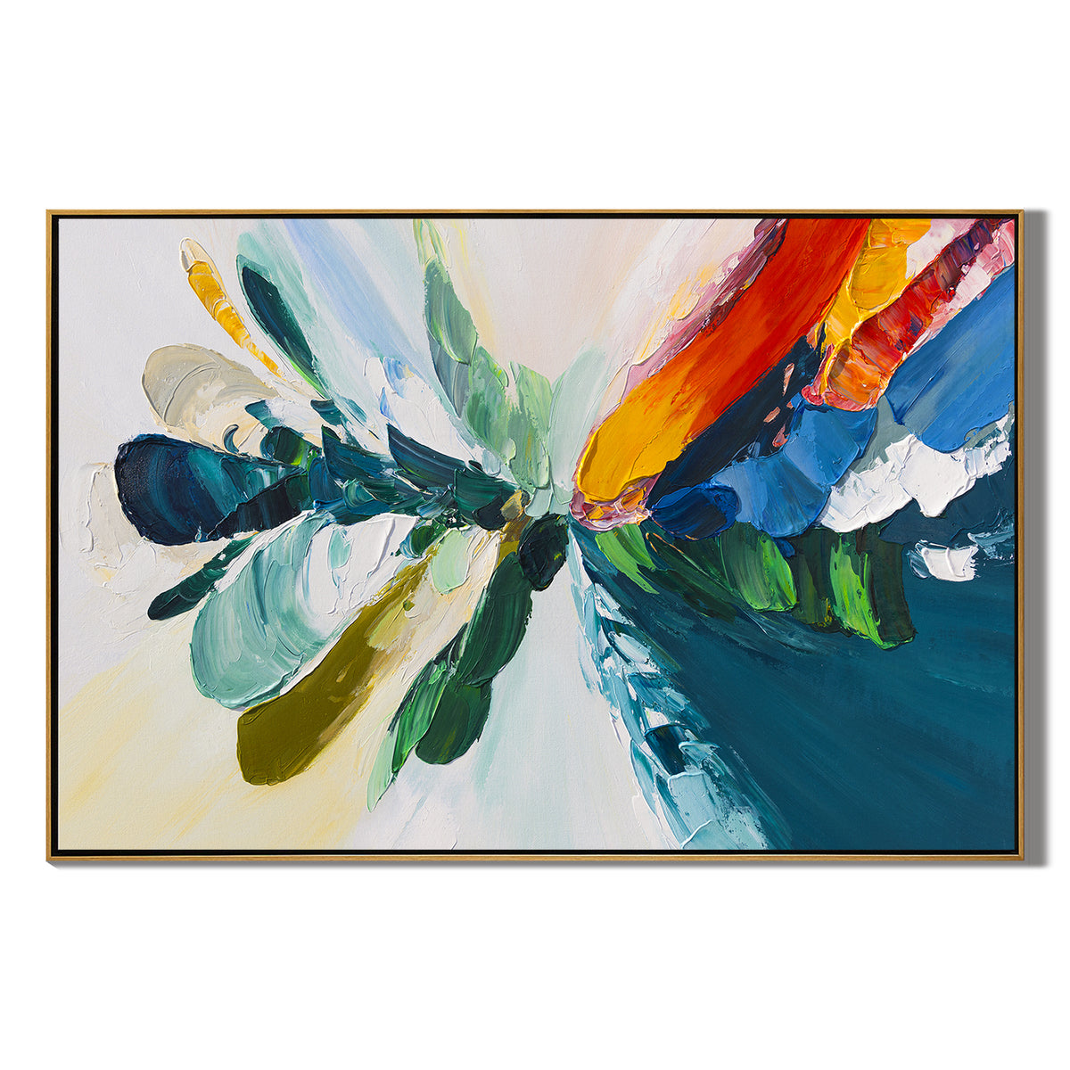 "Azure Drift" - 3D Heavy Impasto Plaster Relief | Blue & White Plaster Texture Statement Art