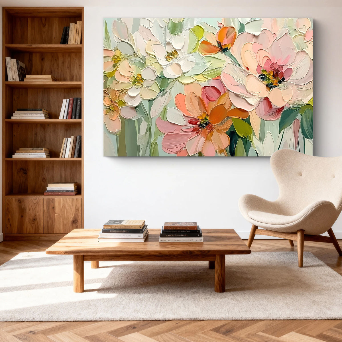 "Wheat Form" - 3D Heavy Impasto Plaster Relief | Beige Plaster Texture Statement Art