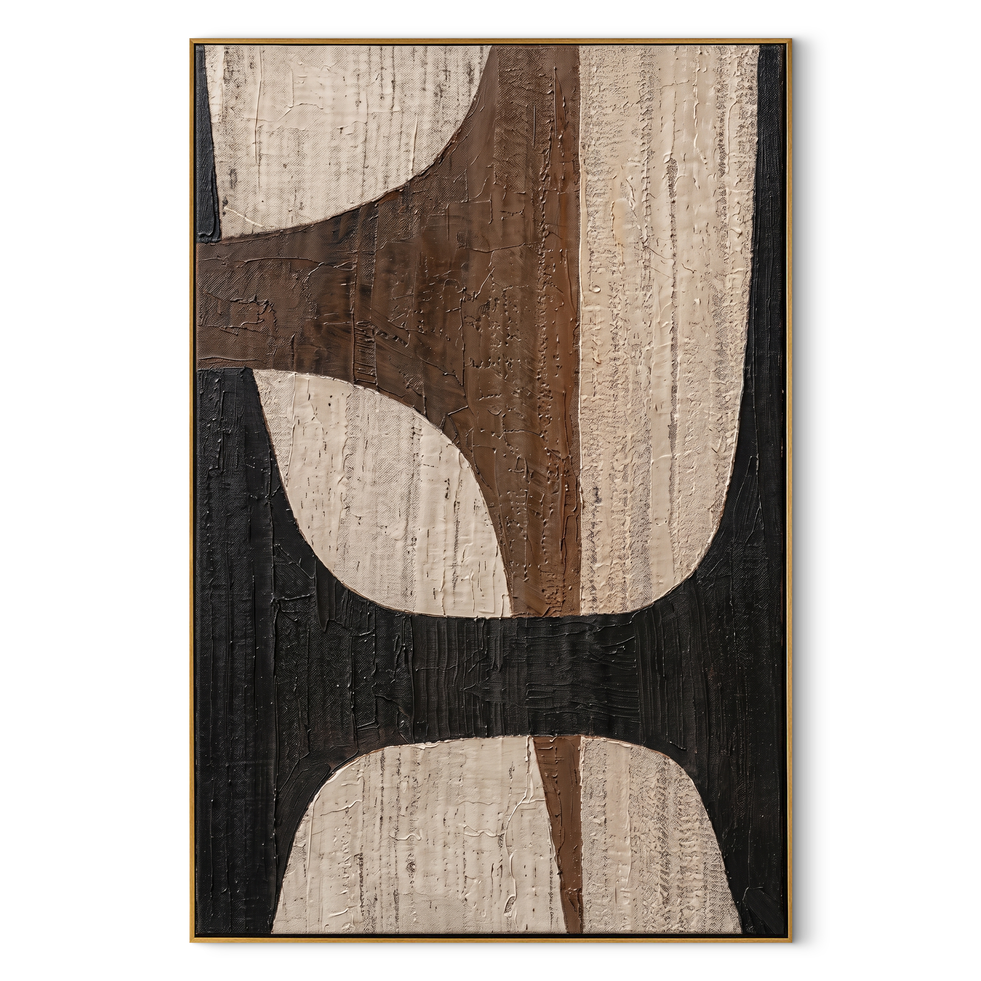 "Organic Totem" – Mid-Century Modern Biomorphic Earth Tone Abstract | Sophisticated Study Statement Art