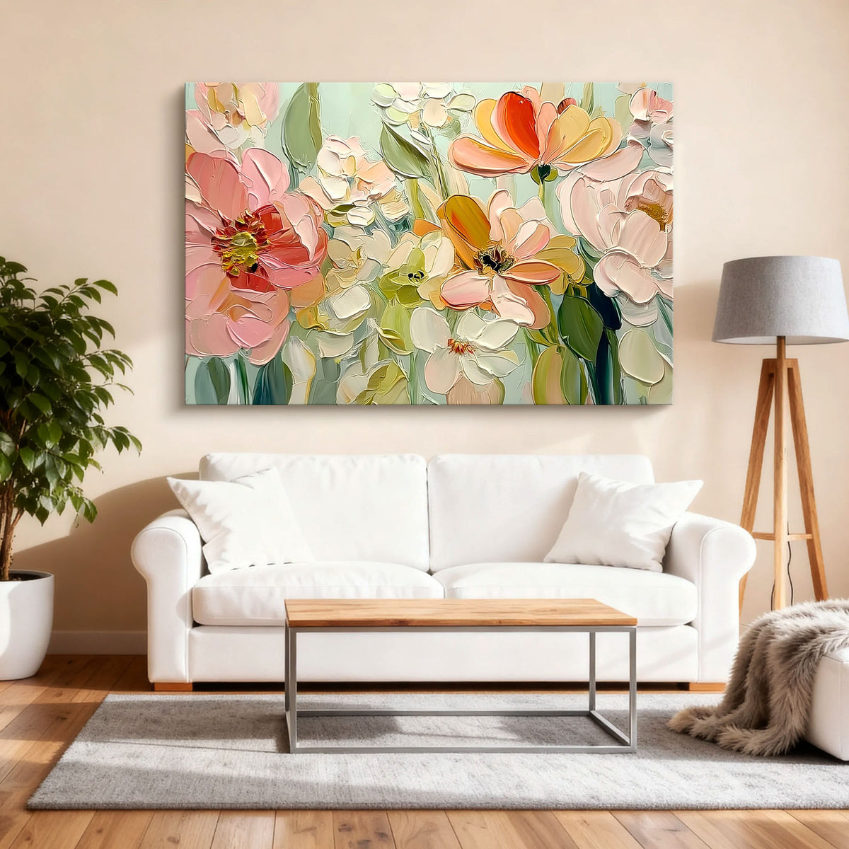 "Linen Form" - 3D Heavy Impasto Plaster Relief | Beige Plaster Texture Statement Art