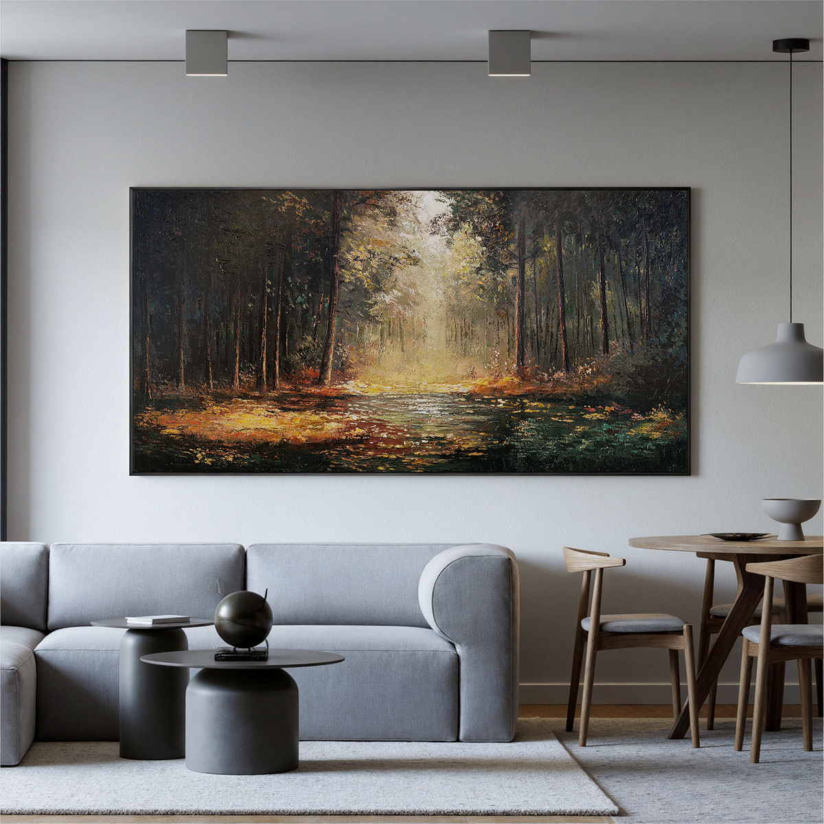 "Warm Abstract" - Impressionist Landscape | Brown & Beige Landscape Art Statement Art
