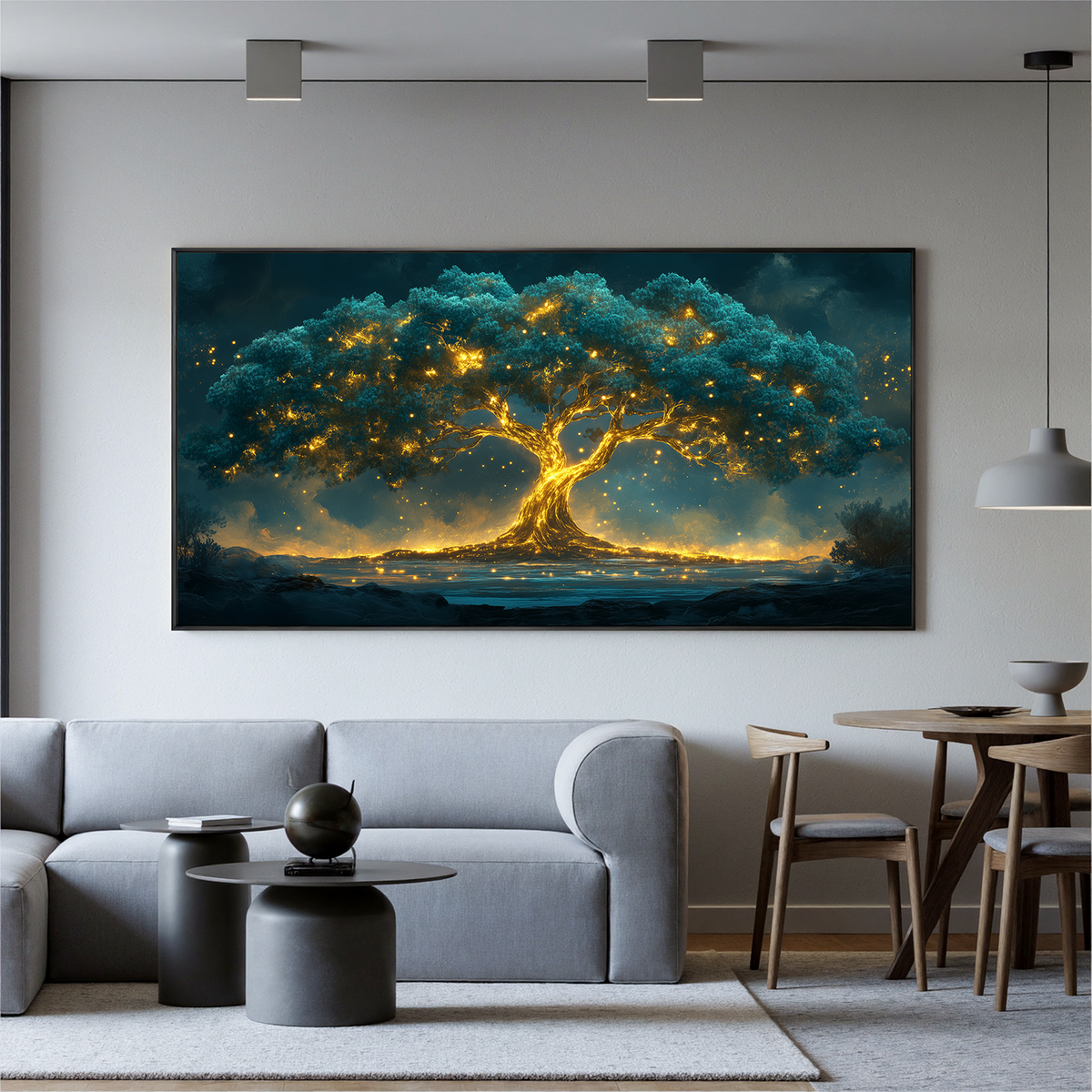 "Topaz Garden" - 3D Heavy Impasto Botanical | Gold Botanical Art Statement Art