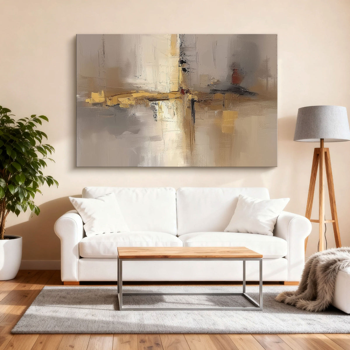 "Gold Murmur" - Minimalist Impasto Abstract | Black & Gold Abstract Art Statement Art