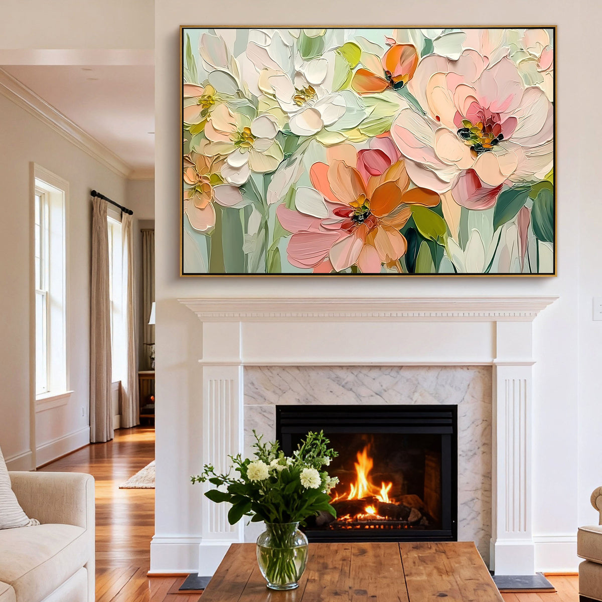 "Wheat Form" - 3D Heavy Impasto Plaster Relief | Beige Plaster Texture Statement Art