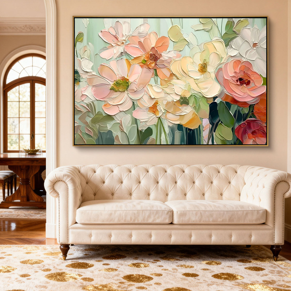 "Sand Dream" - 3D Heavy Impasto Plaster Relief | Beige Plaster Texture Statement Art