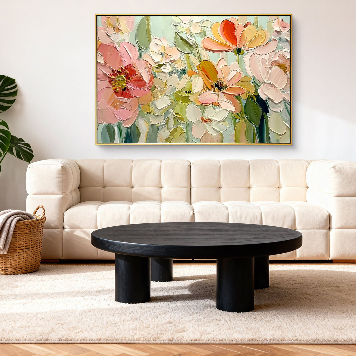"Linen Form" - 3D Heavy Impasto Plaster Relief | Beige Plaster Texture Statement Art