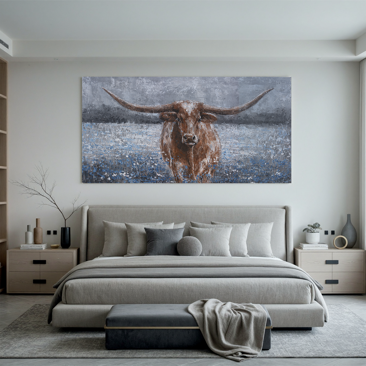 "Brown Companions" - Hand-Painted Animal Portrait | Brown & Grey Animal Art Statement Art