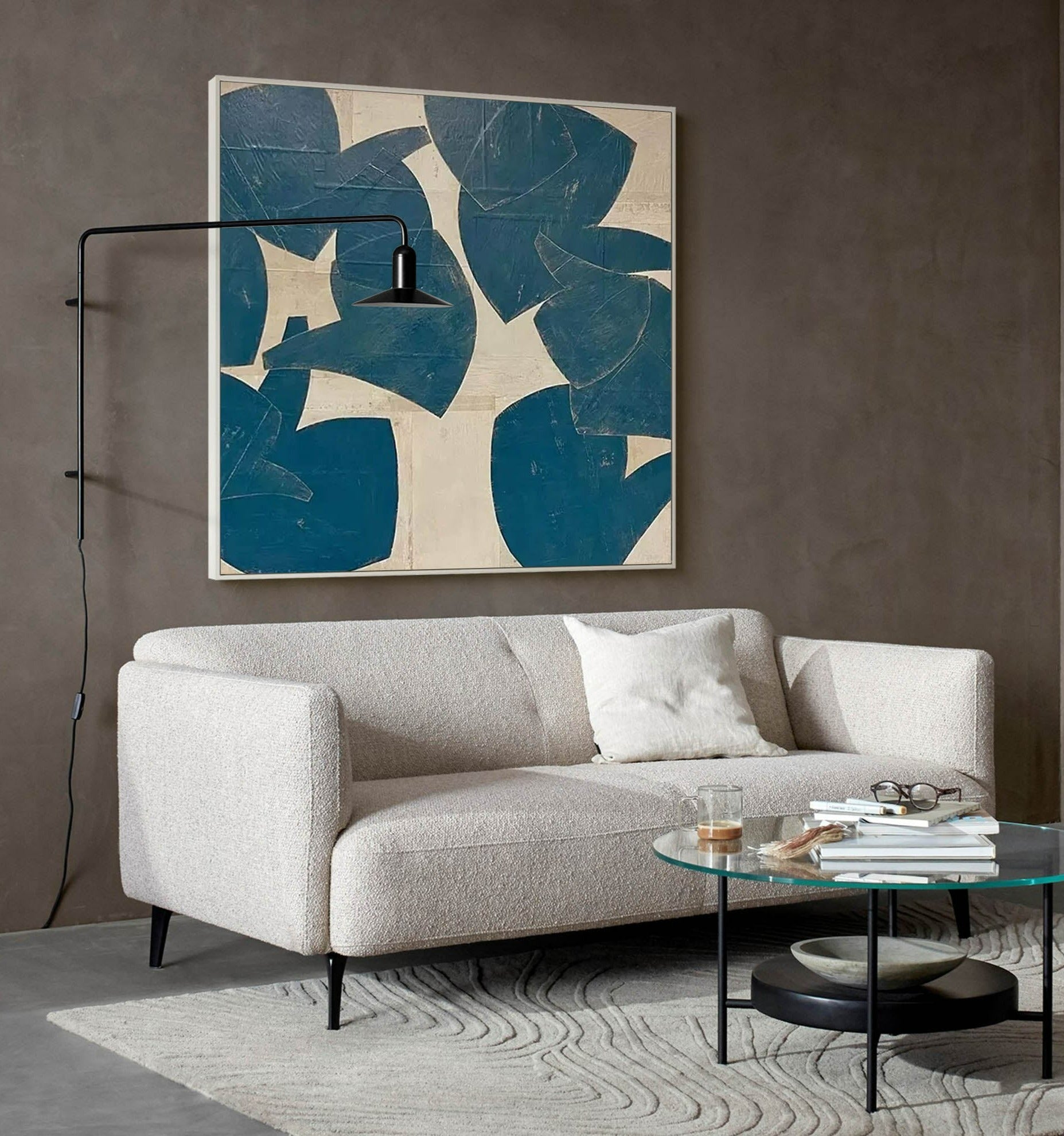 "Primary Rhythm" – Bold High-Gloss Abstract Expressionist Canvas | Modern Living Room Statement Art