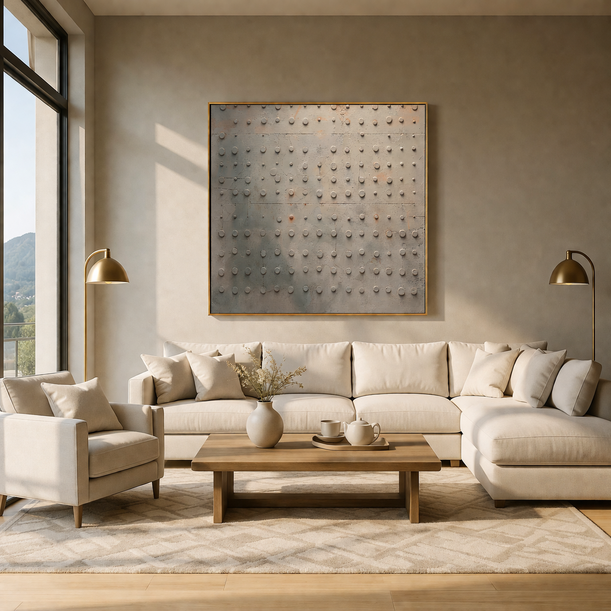 "Industrial Echo" – Minimalist 3D Relief Grid Art | Sophisticated Architectural Wall Decor