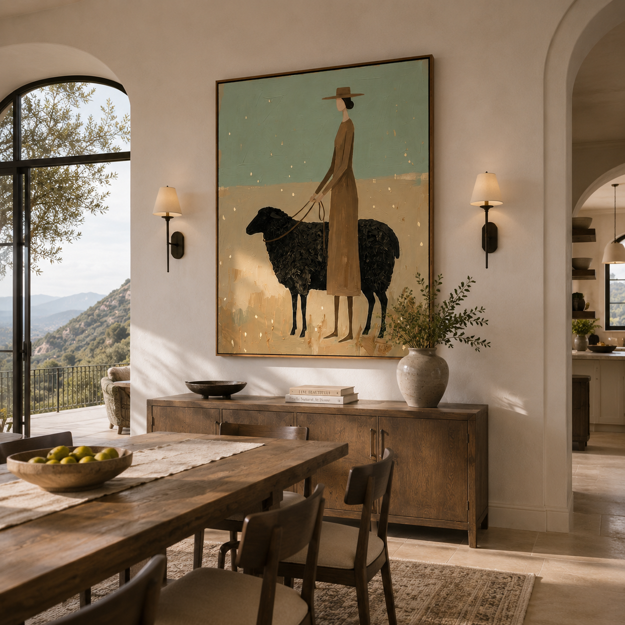 "Pastoral Calm" – Abstract Figurative Impasto Artwork | Serene Farmhouse Wall Decor | Contemporary Vertical Statement Piece #PT 030