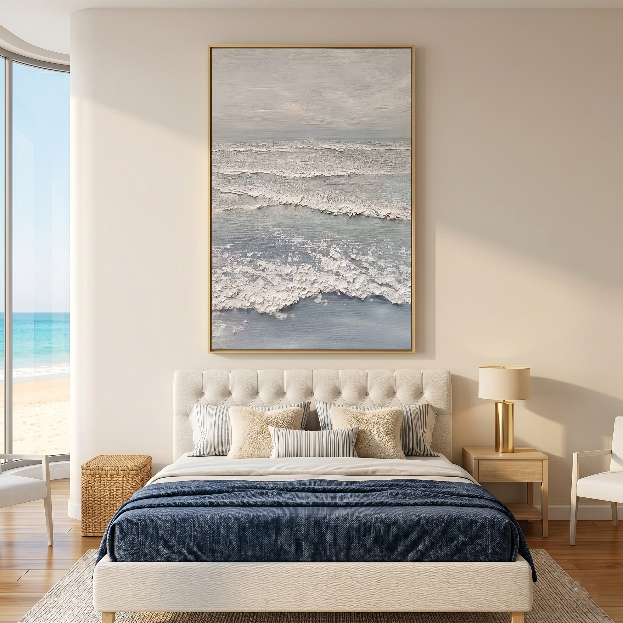 "Oceanic Drift" - Gilded 3D Heavy Impasto Abstract Painting