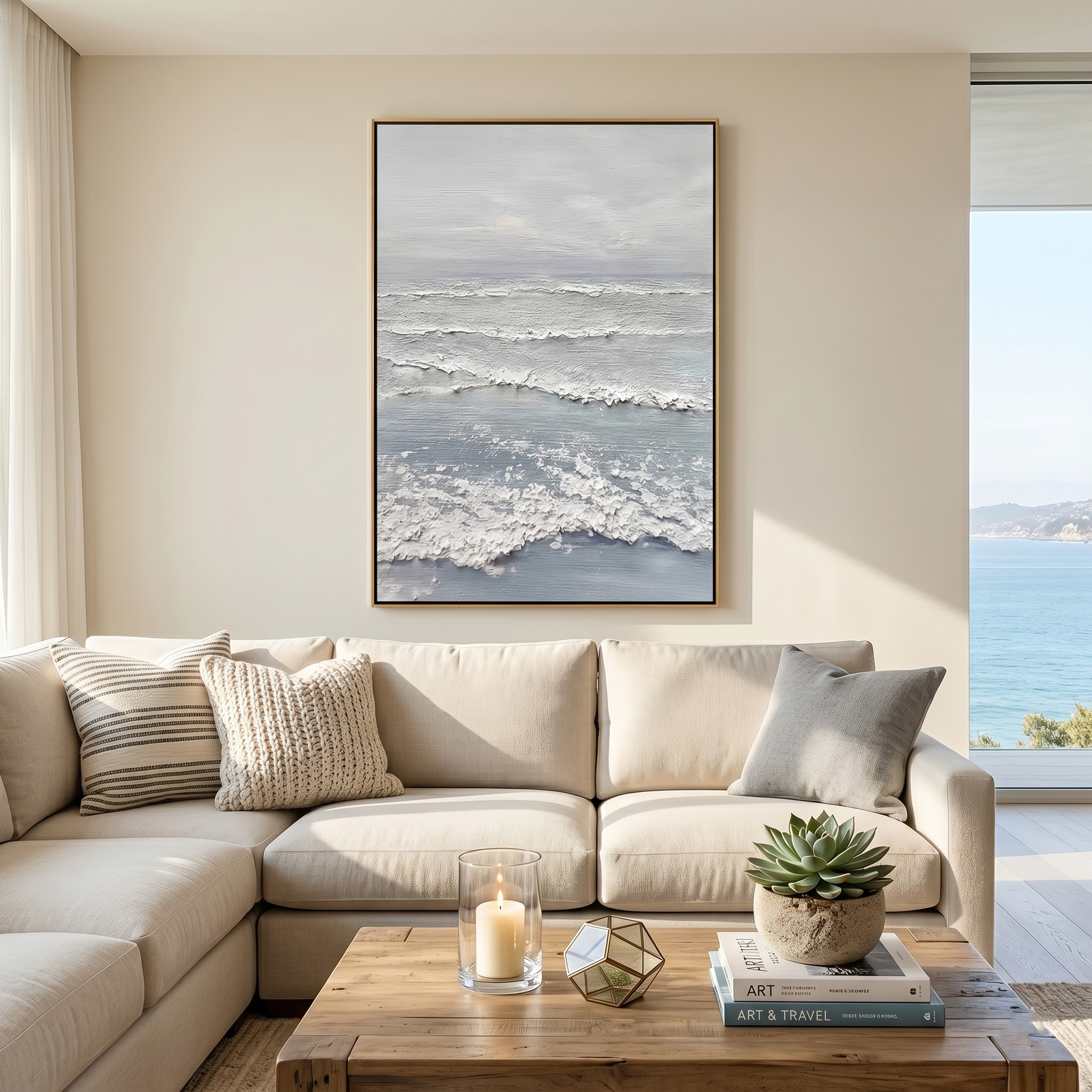 "Oceanic Drift" - Gilded 3D Heavy Impasto Abstract Painting