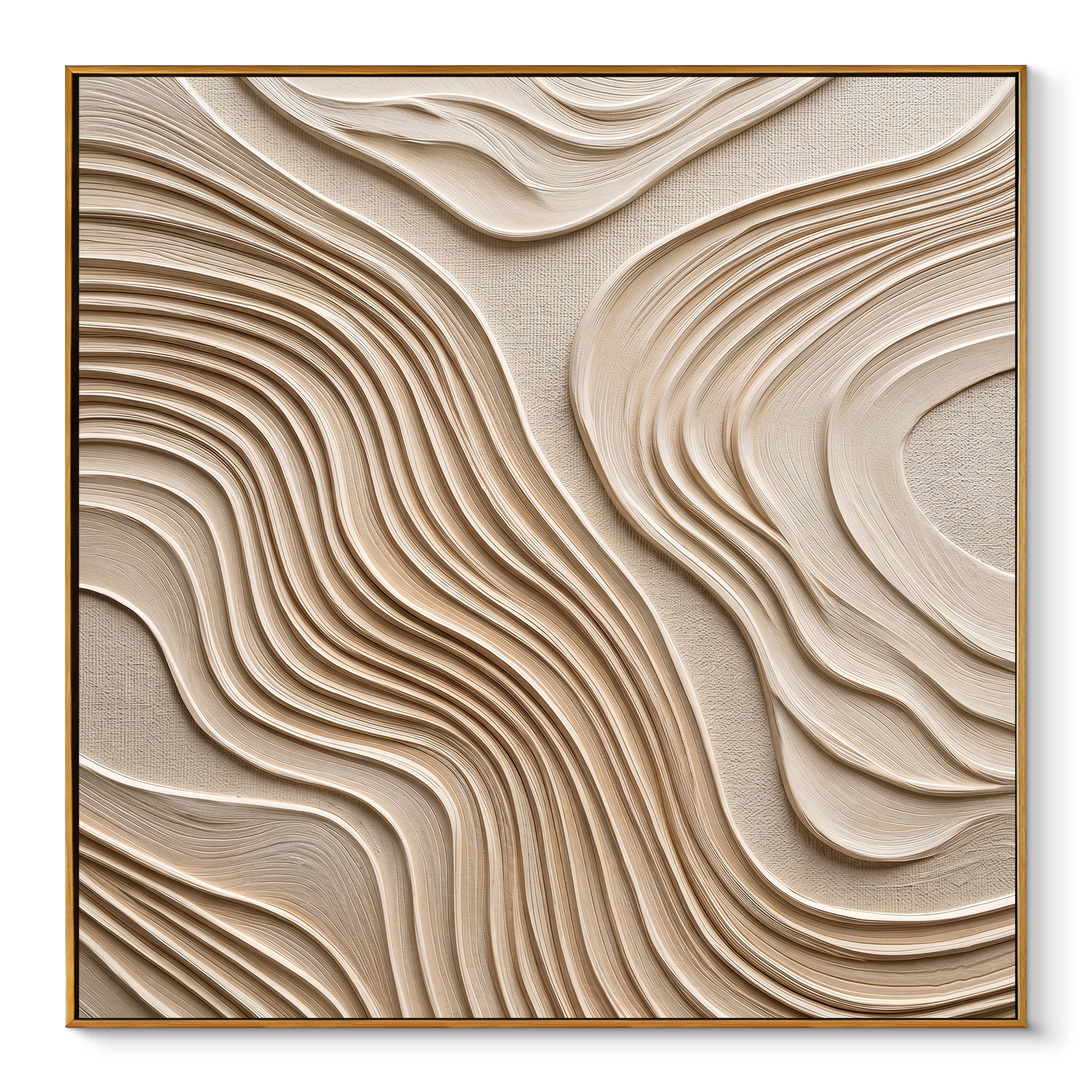 "Serene Strata" – Modern 3D Minimalist Topographic Relief | Sophisticated Japandi Statement Art
