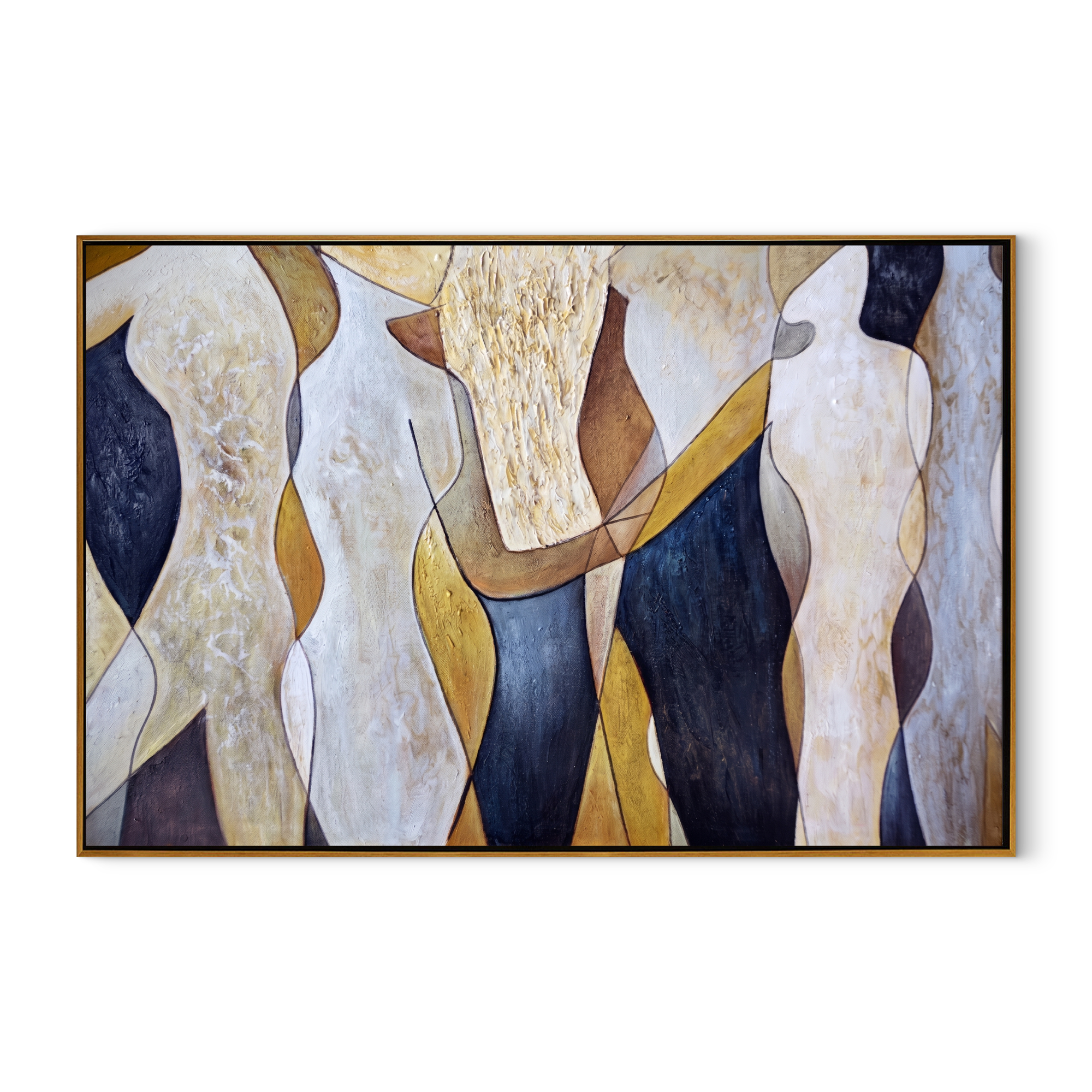 "Soul Harmony" – Modern Abstract Figurative Earth Tone Acrylic Painting | Sophisticated Hallway Statement Art