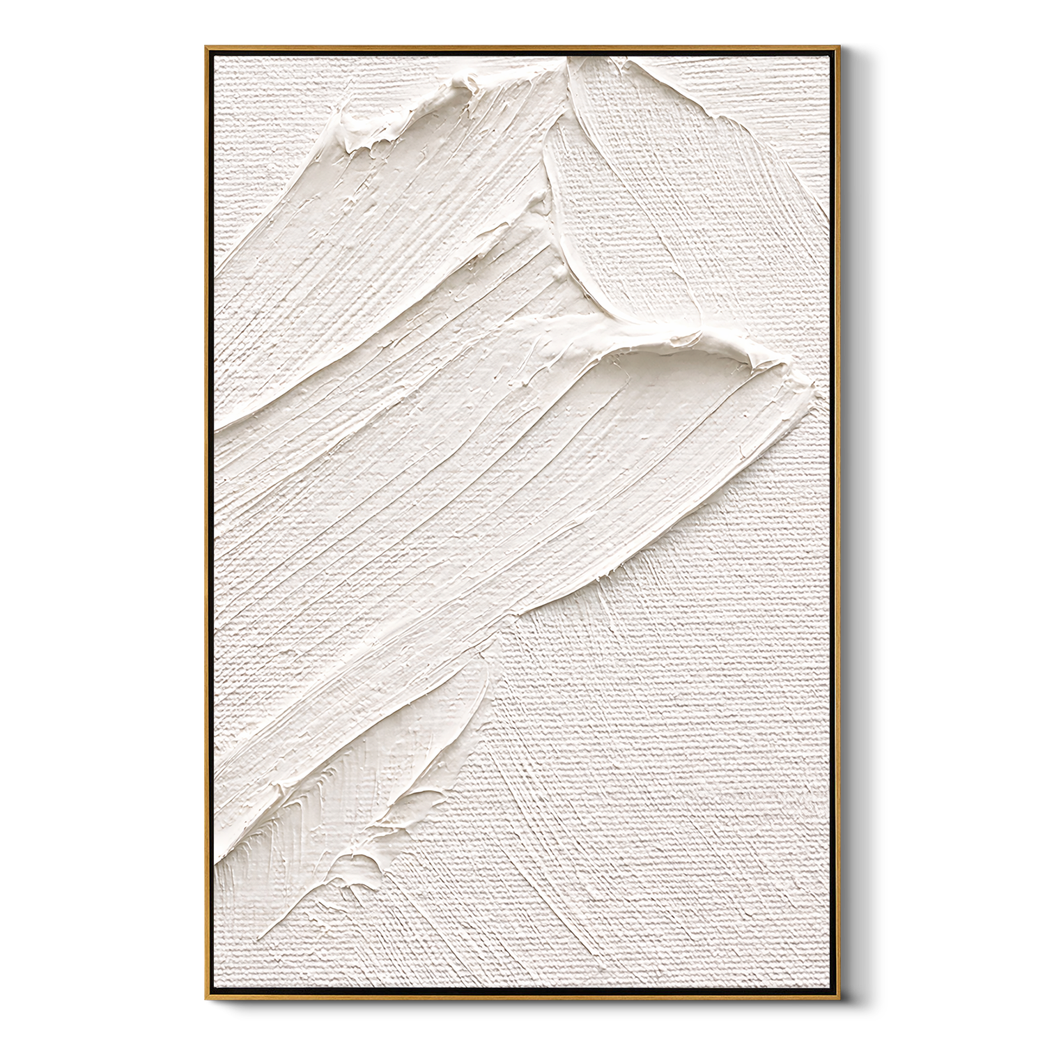 "Flowing Crescents" – Modern 3D Minimalist Standoff Cream Relief | Sophisticated Japandi Statement Art