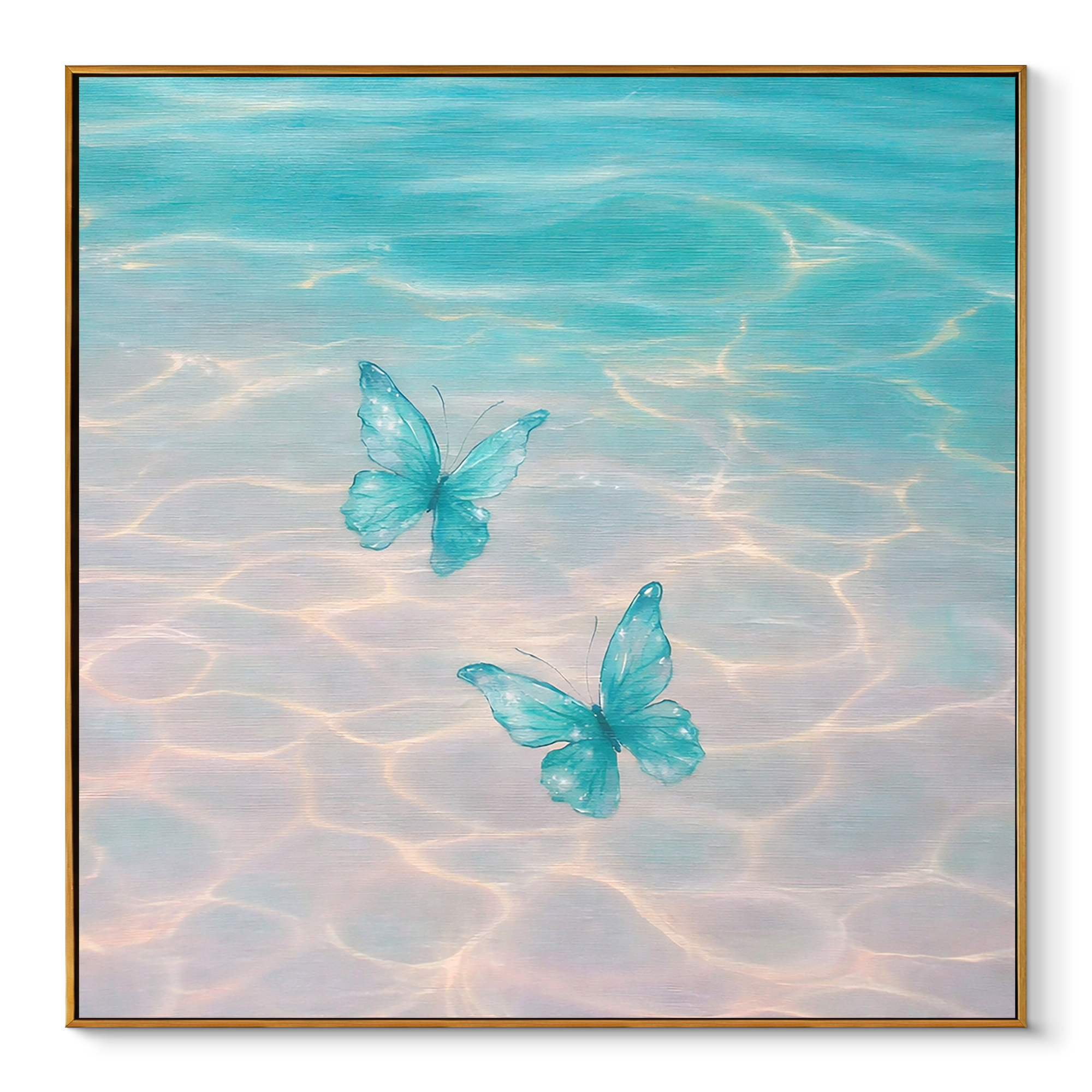 "Azure Dreamscape" – Surreal Ethereal Butterfly & Water Abstract | Tropical Statement Art
