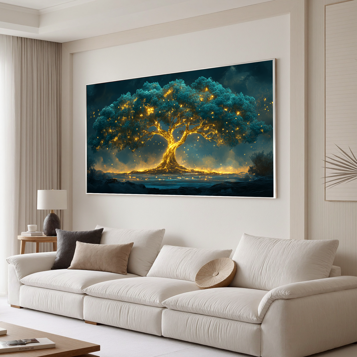 "Topaz Garden" - 3D Heavy Impasto Botanical | Gold Botanical Art Statement Art
