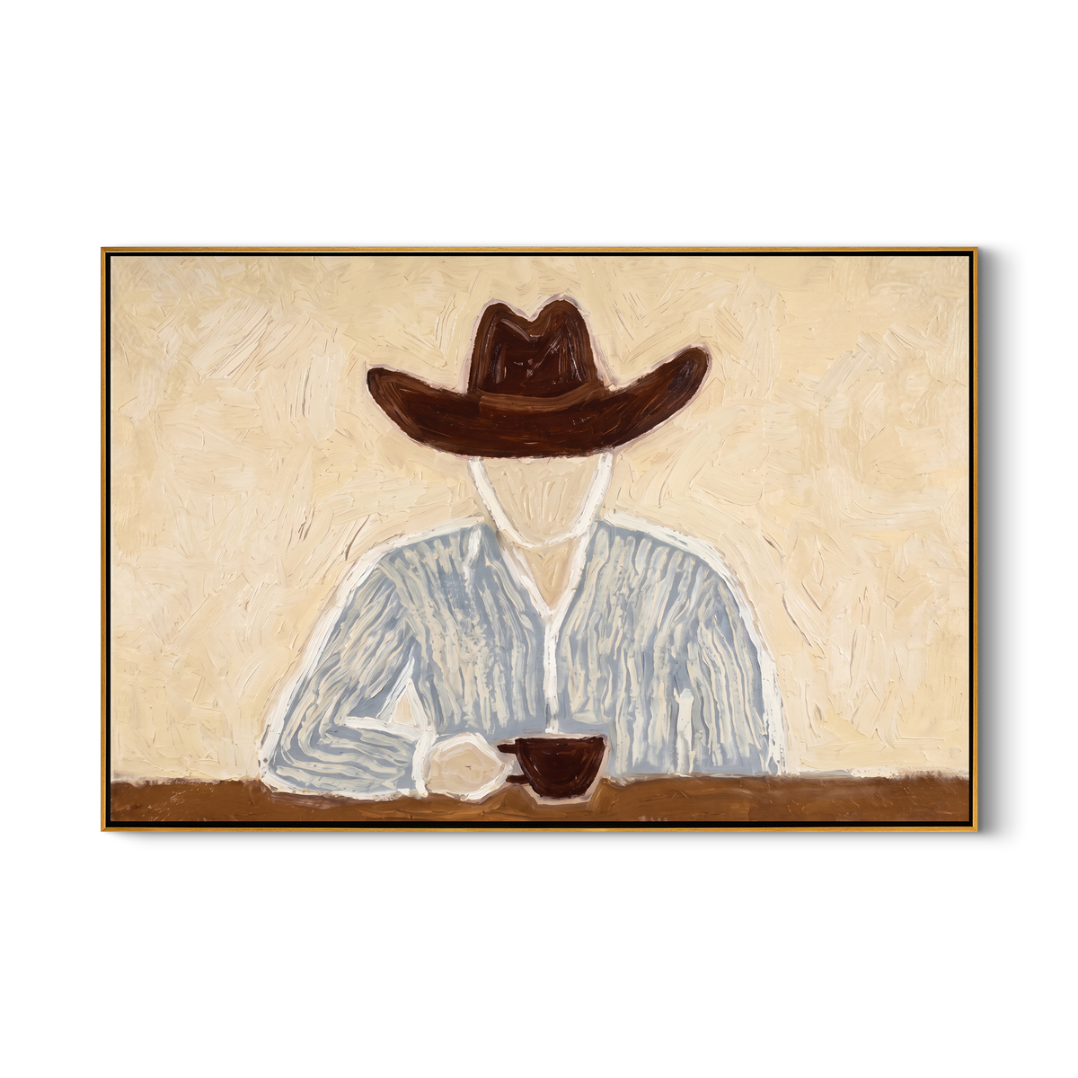 Brown Hat Morning Coffee - Vintage Americana wall art image 2