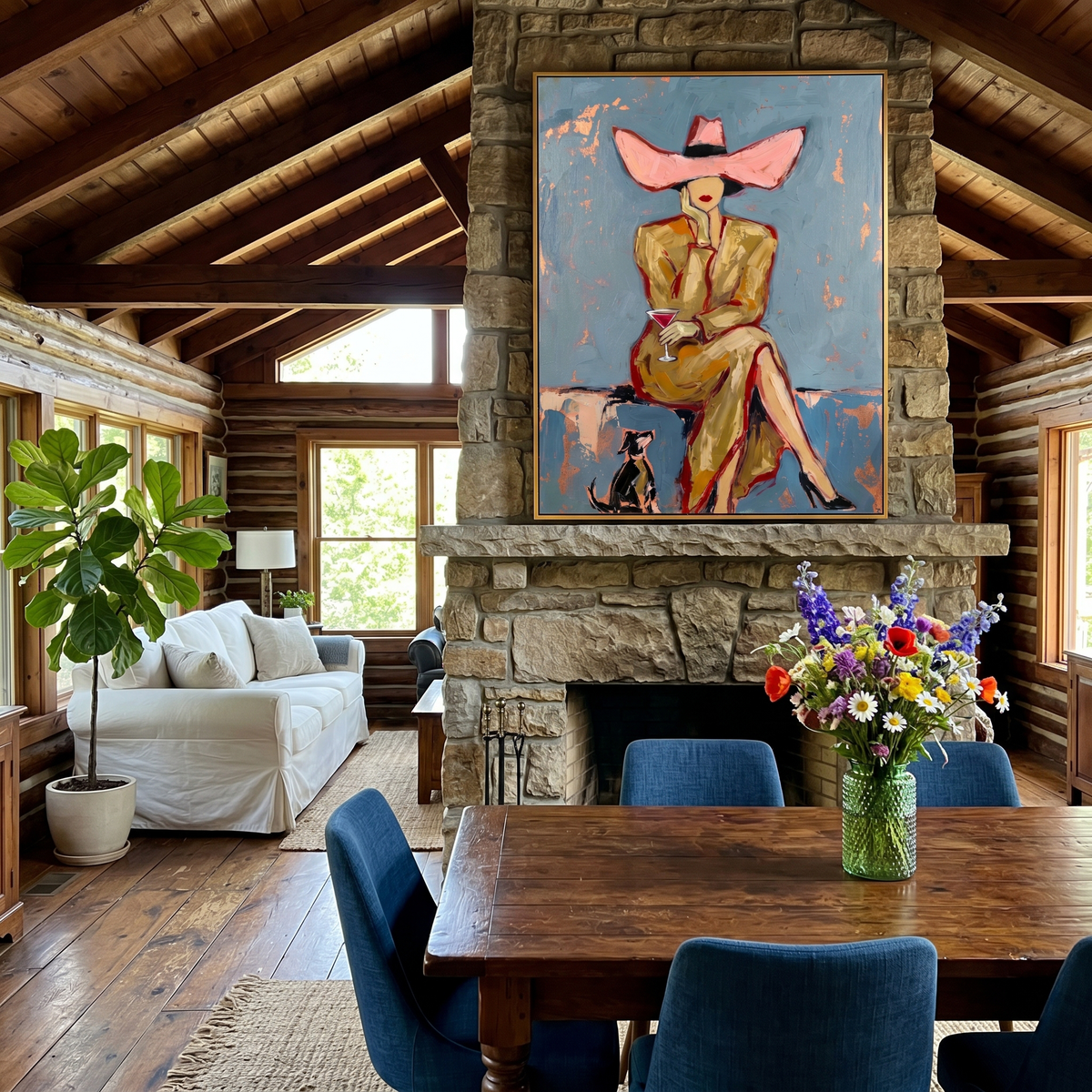 Pink Brim Waits Blue - Vintage Americana wall art image 4