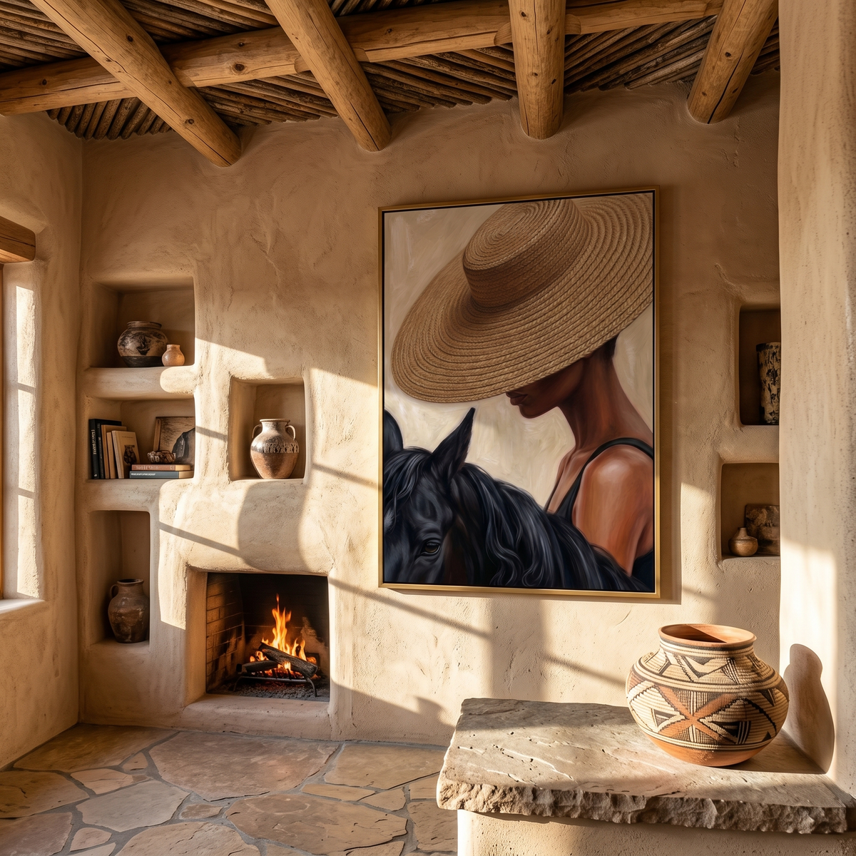 Straw Brim Touches Midnight - Vintage Americana wall art image 5