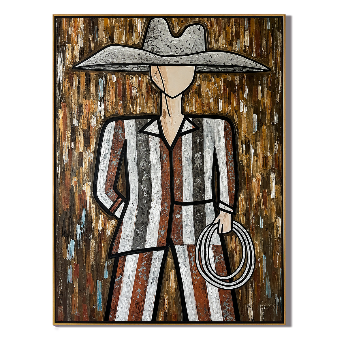 Silver Hat Holds Rope - Vintage Americana wall art image 2
