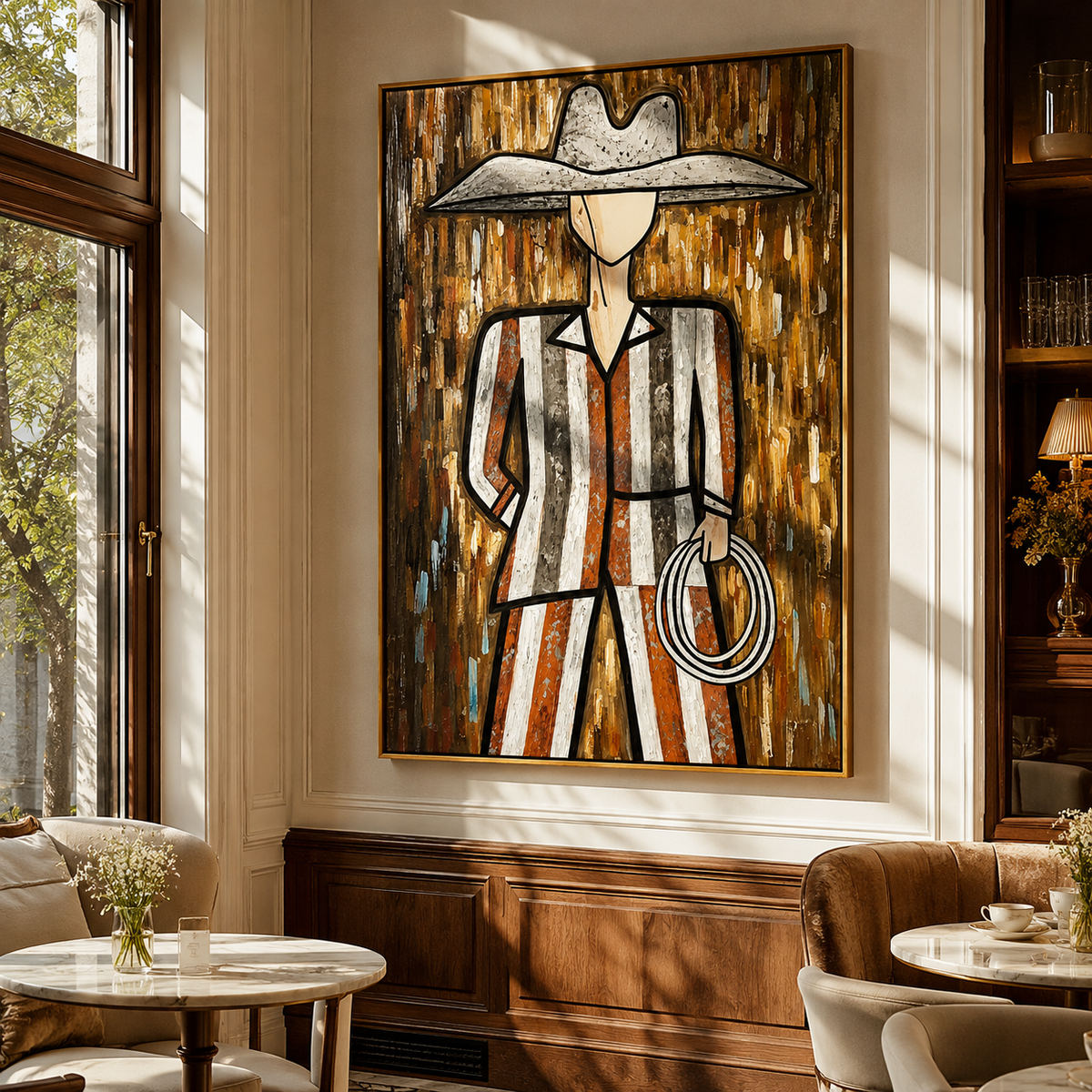 Silver Hat Holds Rope - Vintage Americana wall art image 6