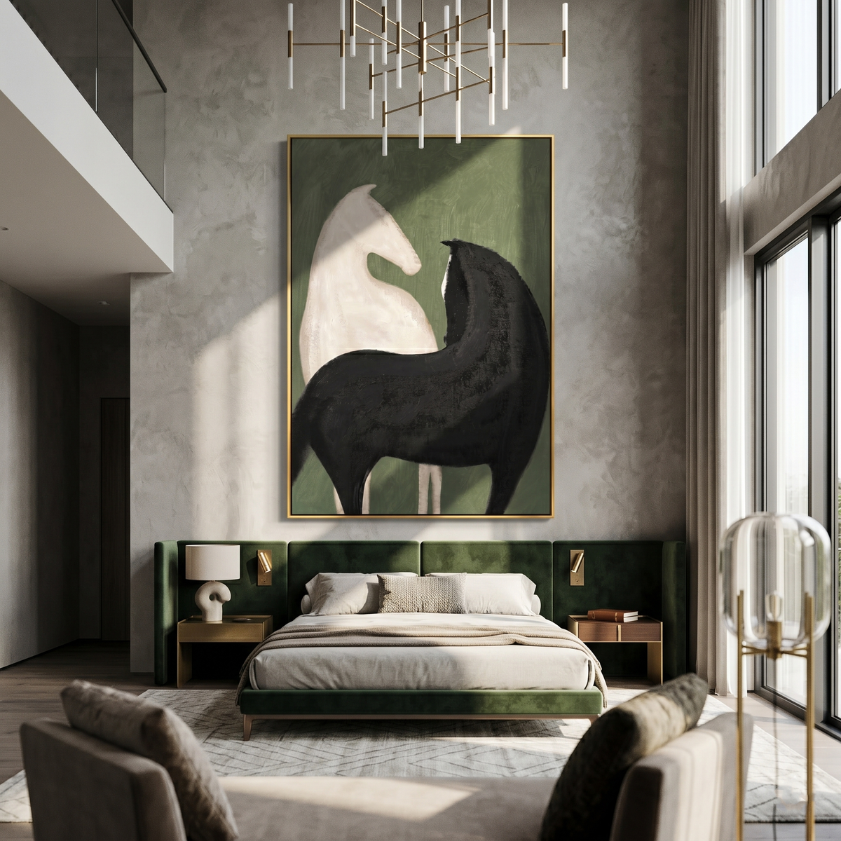 Green Silence Holds Contrast - Vintage Americana wall art image 1