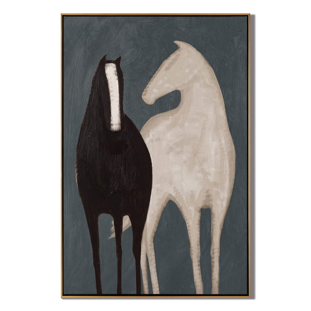Night Horse Meets Ivory - Vintage Americana wall art image 2