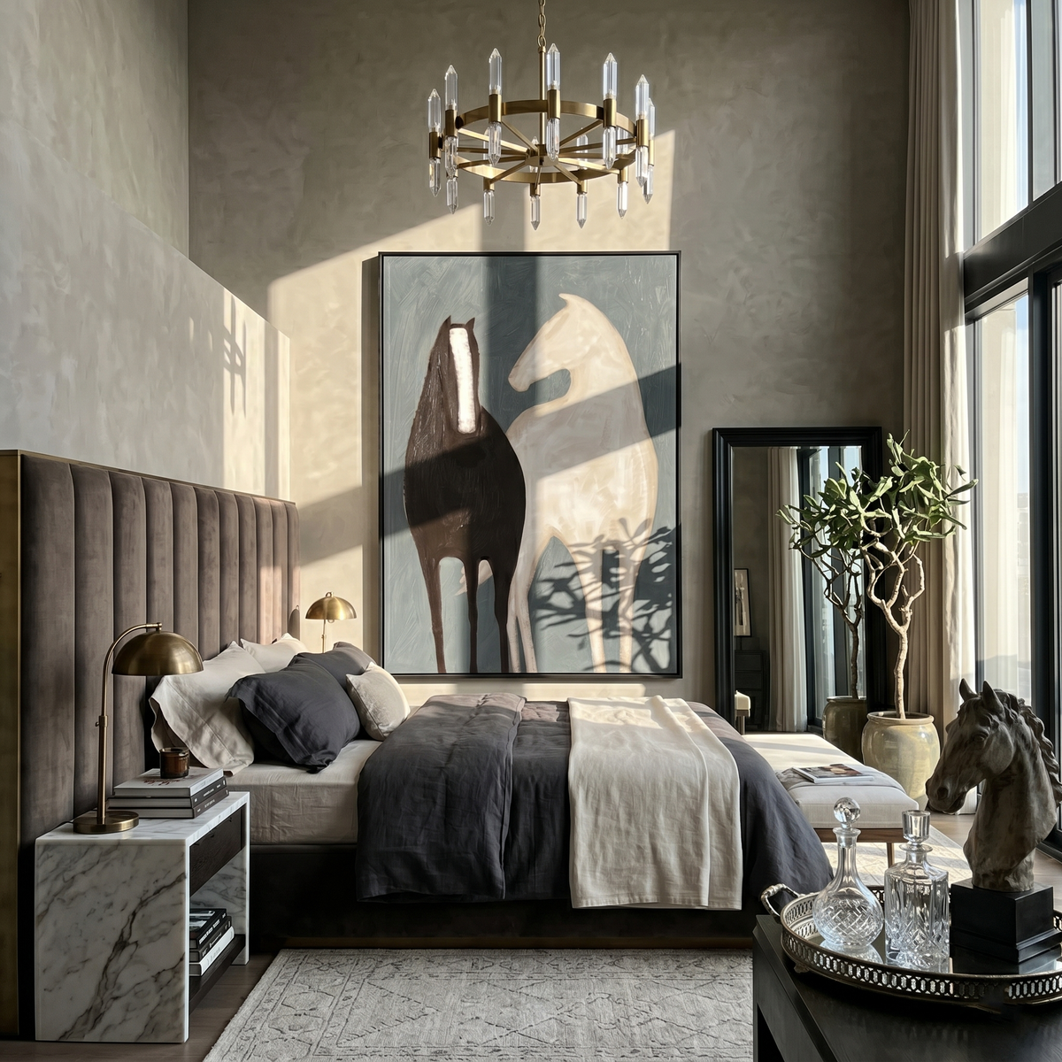 Night Horse Meets Ivory - Vintage Americana wall art image 4