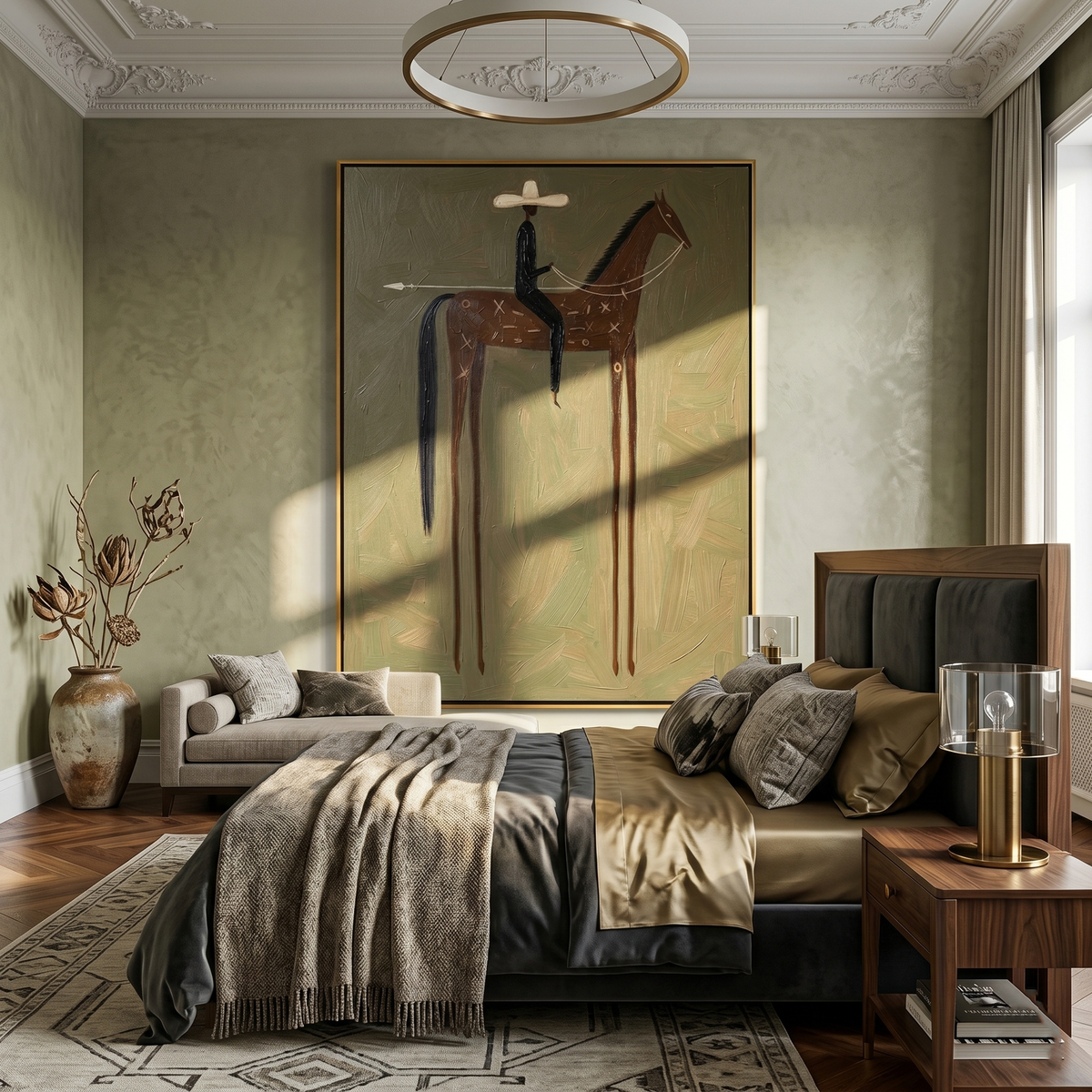 White Hat Above Olive - Vintage Americana wall art image 3
