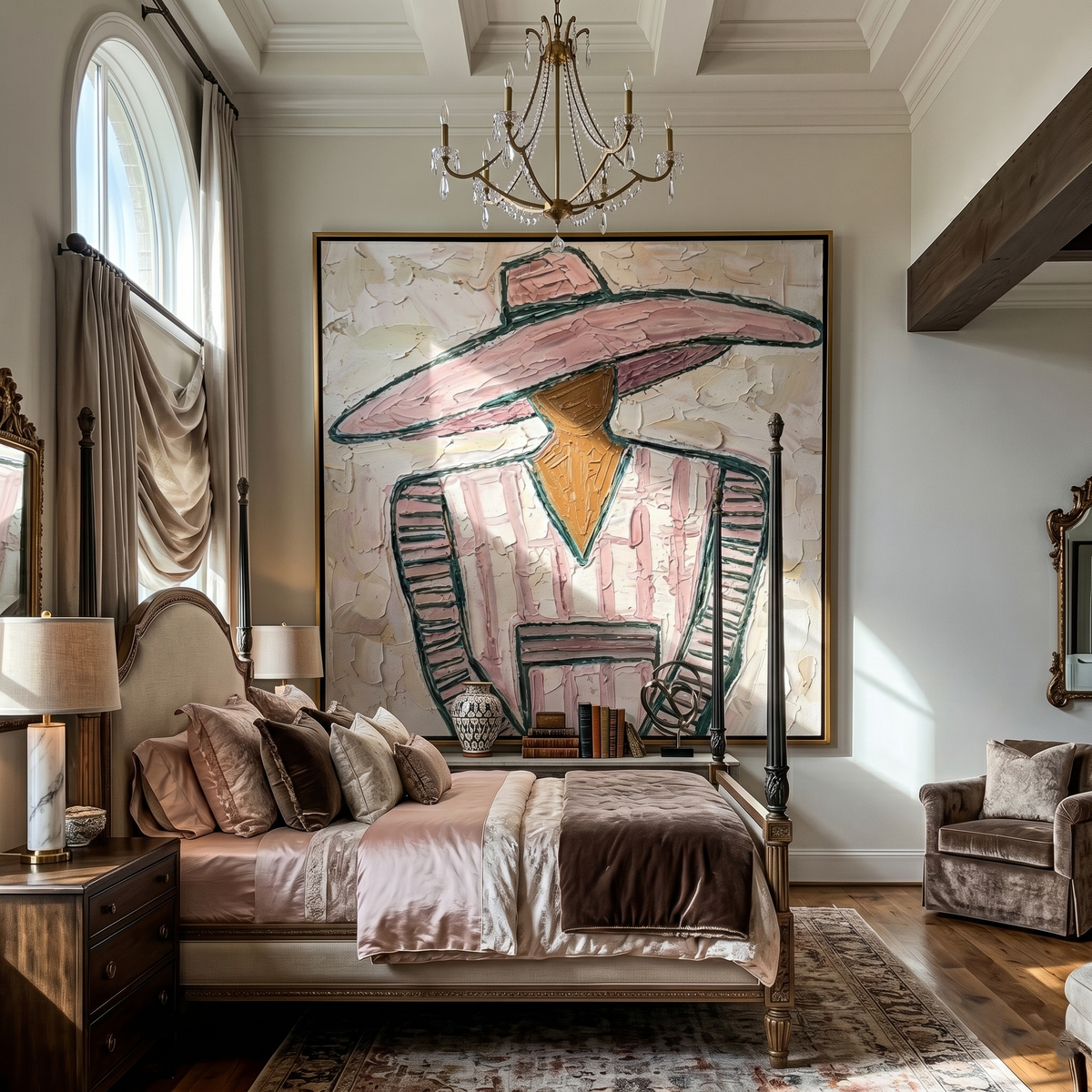 Pink Suit Faces Noon - Vintage Americana wall art image 1