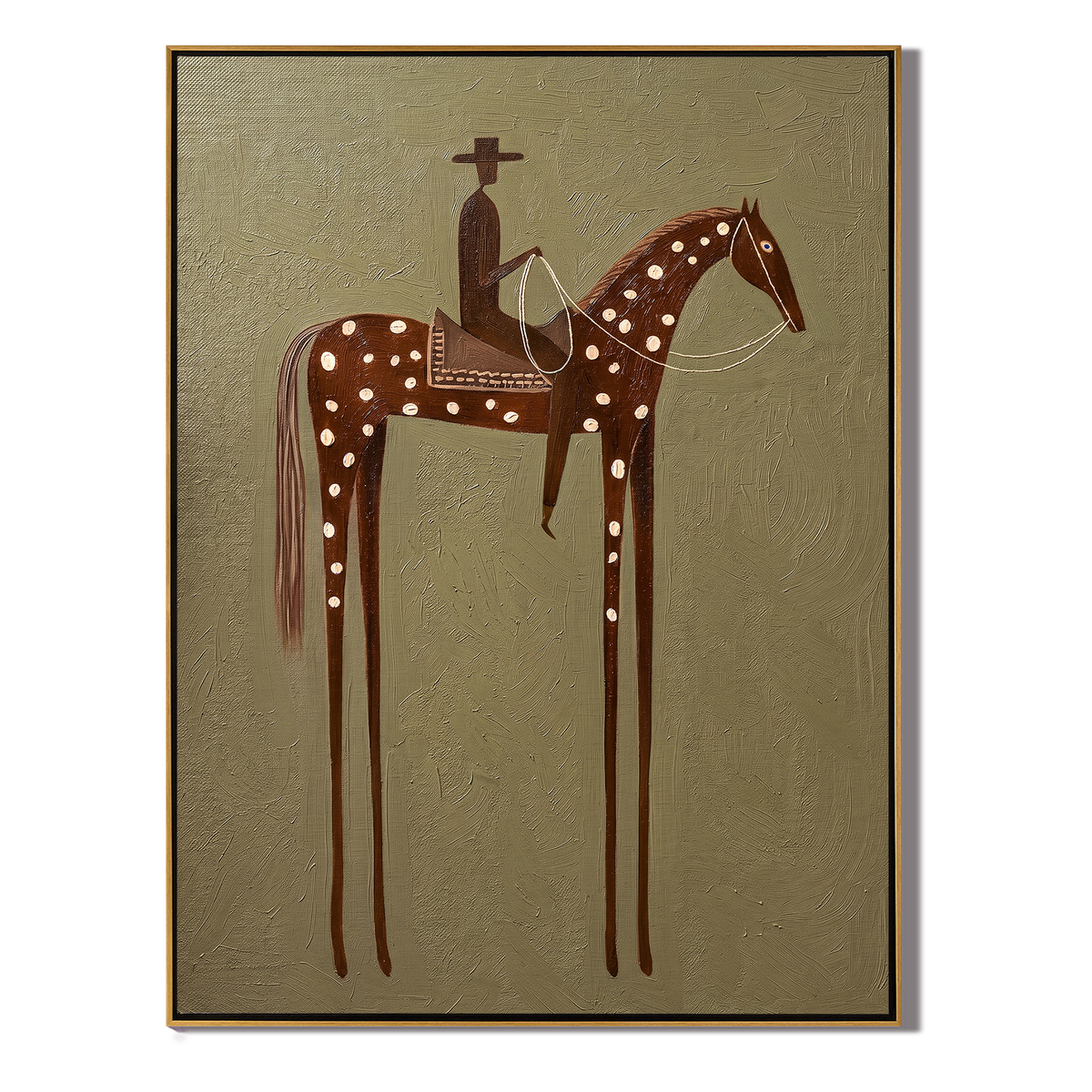 White Dots Cross Olive - Vintage Americana wall art image 2
