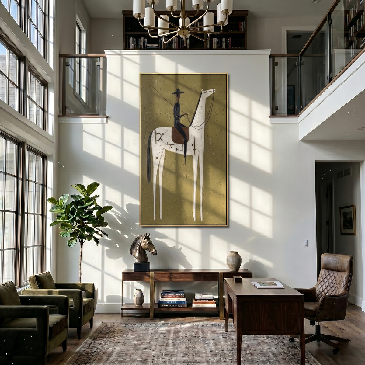 Symbols Climb White Horse - Vintage Americana wall art image 3